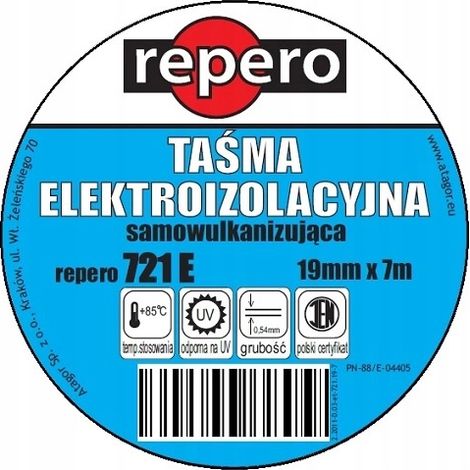 Ruban Électroisolant 721E - 19 mm - Auto-vulcanisant - Haute Température - Résistant l'Eau (1/3)