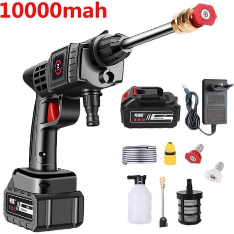Nettoyeur Haute Pression sans Fil 50Bar pour Jardin avec Pistolet à Eau, Machine de Nettoyage à Pression pour Batterie Makita 21V (1/5)