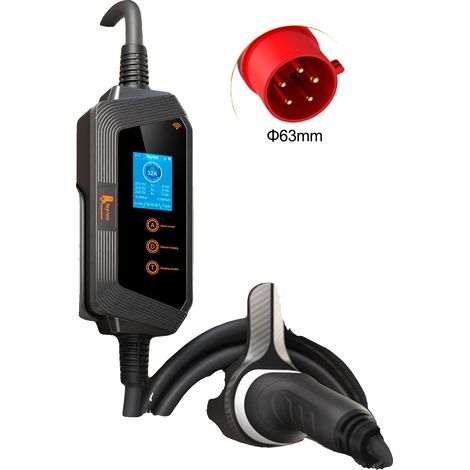 Cargador para vehículos eléctricos, control mediante aplicación Wi-Fi, potencia de 22 kW, 22 kW APP SIN adaptador (1/2)