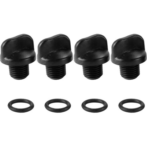 Bouchons de vidange pour pompe de piscine R0446000, 4 pièces, avec 4 joints toriques, pour filtres de piscine, pompes filtrantes, systèmes de traitement de l'eau, plastique noir (1/5)