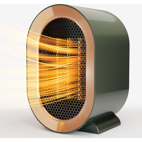 Radiateur soufflant, radiateur portable à économie d'énergie, radiateur de bureau portable à deux vitesses (vert) (1/4)