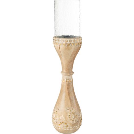 Photophore en Bois "Perle du Sahara" 56cm Naturel