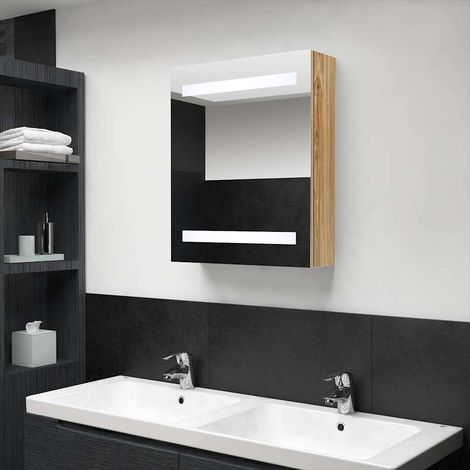 vidaXL Armario de baño con espejo roble 50x14x60 cm (1/5)