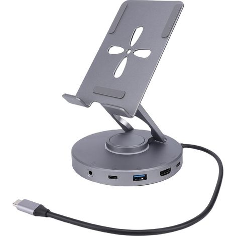 Station d'accueil 10 en 1 pour tablette USB-C avec support rotatif, hub USB-C, multimédia 4K HD et charge rapide PD 100 W, compatible avec Steam Deck. (1/5)