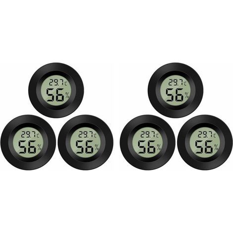 6er-Pack digitales LCD-Hygrometer-Thermometer zur Feuchtigkeitsmessung für Luftbefeuchter, Luftentfeuchter, Gewächshäuser, Keller und Babyzimmer.