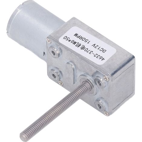 Moteur à engrenage à vis sans fin CC M6 x 50 mm en alliage d'aluminium et laiton, réversible, pour ouvre-fenêtre, 12 V CC, 150 tr/min (1/5)
