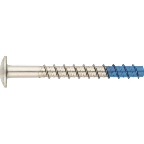Vis a béton Bimetal à pointe acier au carbone trempé - Corp acier inox A4 - Homologué ETE Opt.1 - Tête Truss Boite de 50 - Ø6 x 60