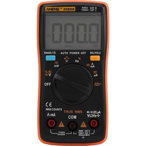 ANENG AN8008 Digitalmultimeter, AC/DC-Voltmeter mit automatischer Bereichswahl, elektronischer Ohm-/Voltmeter, Strommultimeter, Multitester, Dioden- und Durchgangsprüfer mit LCD-Hintergrundbeleuchtung (1/5)