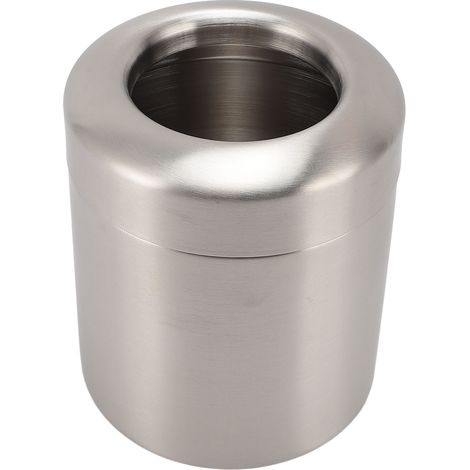 Petite poubelle bureau acier inoxydable 304 pour comptoir cuisine, corbeille à déchets ronde 12x14.5cm, bac à recyclage compact (1/5)