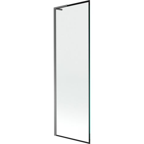 Mexen Next L parawan da vasca da bagno a 1 anta 60 x 150 cm, cornice nera, gun metal - 895-060-000-03-70-95 (1/5)