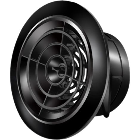 Grille de ventilation, version ronde pivotante, pour cuisines, salles de bains, pour ouvertures de 200 mm de diamètre, noire (1/4)