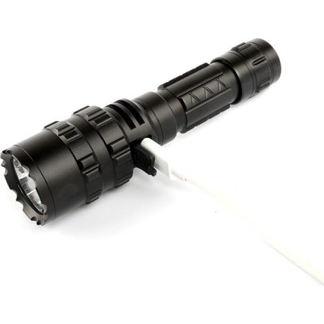 Wiederaufladbare, leistungsstarke USB-Taschenlampe mit Gehäuse aus L2-Aluminiumlegierung, fokussiertem und langlebigem Licht (1/4)