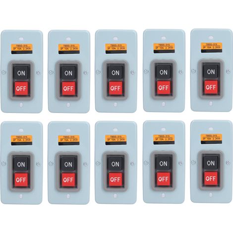 10pcs Bouton Poussoir en Laiton Conducteur pour Armoire de Distribution, Interrupteur Moteur Triphasé, Type Encastré à Tôle Scellée (1/5)