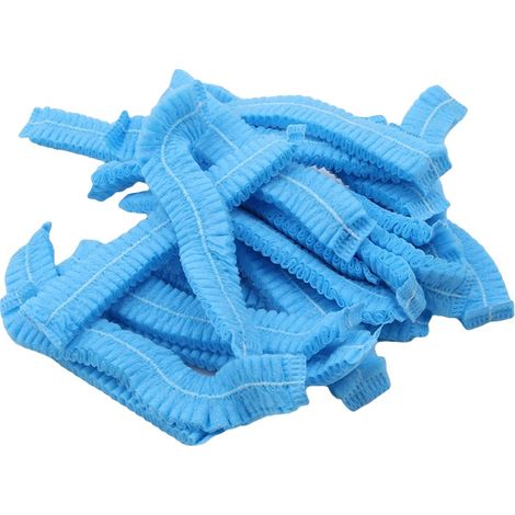 Gorros desechables, protección contra el polvo, prácticos y multiusos, color azul. (1/2)