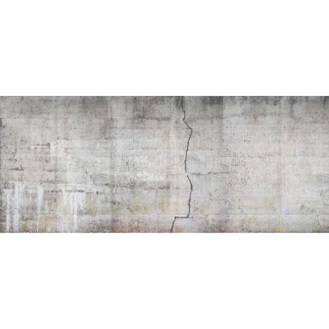 Papier peint panoramique effet béton pour bureau | Tapisserie panoramique grise imitation mur en pierre | Papiers peints panoramiques originaux - 250 x 600 cm (6 pièces) (1/2)