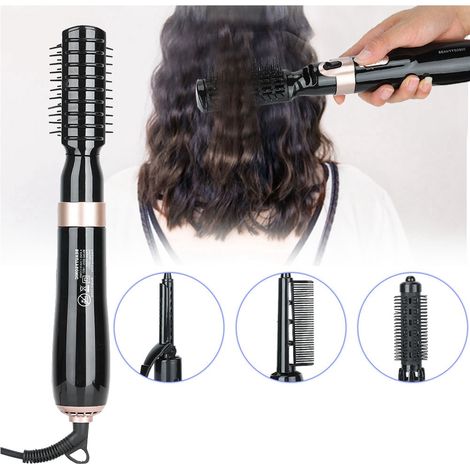 Séchoir Brosse Chauffante Professionnel 4 en 1 : Lisseur, Boucleur et Accessoires Coiffure Multifonction (1/5)