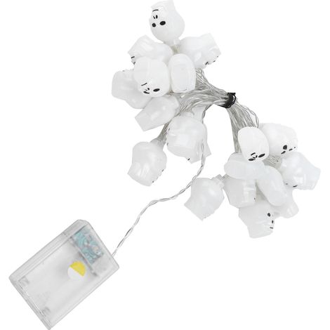 Mini guirlande lumineuse squelette portable à piles, LED à économie d'énergie, crâne d'Halloween (1/5)