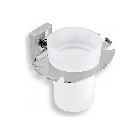 Novaservis Metalia 12 - Verre pour brosses à dents et dentifrice avec support, verre/chrome 0249,0 (1/2)