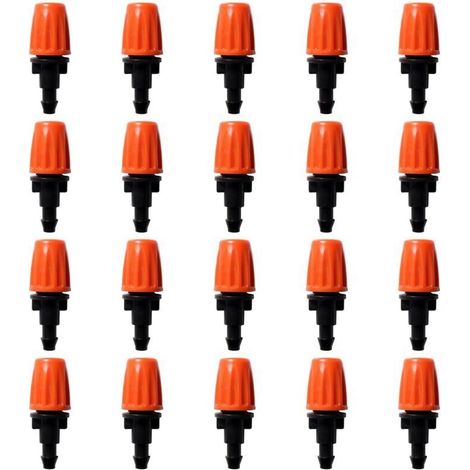 20 Pièces Émetteurs de Micropulvérisation Réglables pour Tube 4/7 mm, Buses de Brumisation D'irrigation, Atomiseur Buse, pour Jardin, Pelouse, Orange
