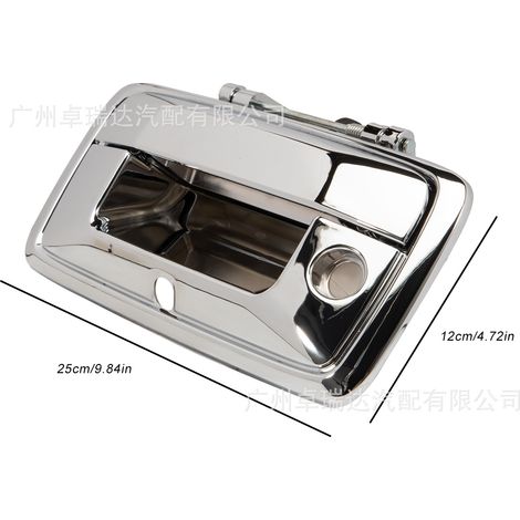 23448681 Silver tailgate handle with keyhole and camera hole suitable for Chevrolet Silverado (1/5)
