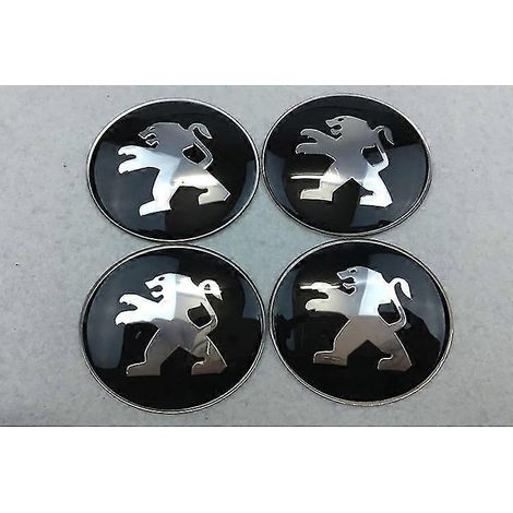 Autocollant de moyeu modifié, autocollant de cache-moyeu, cache-moyeu 65 mm compatible avec Peugeot (lot de quatre) (1/4)