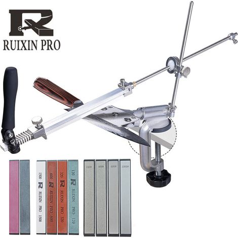 Affuteur Couteau Professionnel Avec 4 Meules, Affûteur De Couteaux À Angle Fixe Rotation Pro Rx-008, Ensemble D'outils D'affûtage De Cuisine Professionnels