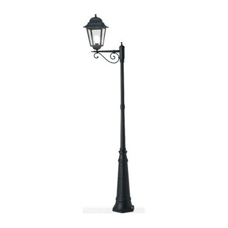 Palo Con Braccio Da Esterno Contemporaneo Mito Alluminio E Vetro Nero 1 Luce E27 (1/3)