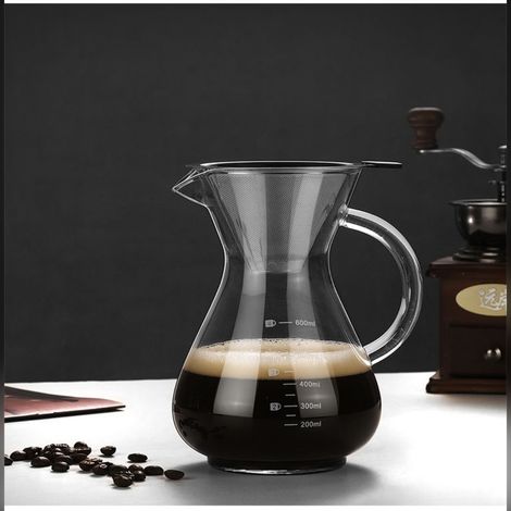 Cafetière acier inoxydable 600 ml usage quotidien usage cuisine (1/4)