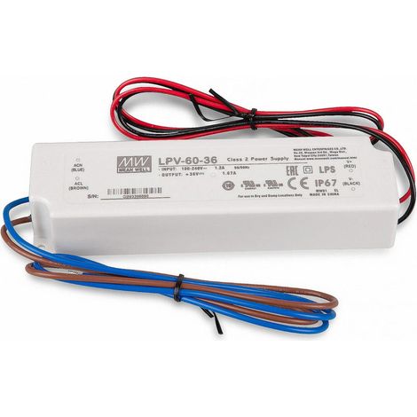 [NEUWERTIG] B-Ware Mean Well Netzteil Stromversorgung LED Treiber LPV 60 36 IP67 36 V DC 60 W (1/2)