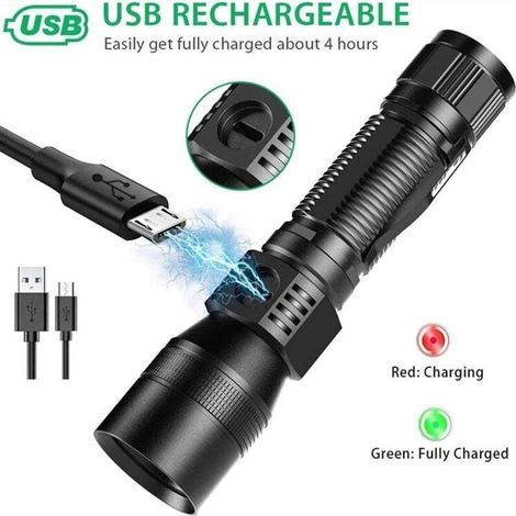 Lampe torche UV 365nm USB rechargeable,3 en 1 UV 370nm LED Lampe de poche, Magnétique au Bas, avec clip, résistant à l'eau, Éclairage extérieur (1/4)