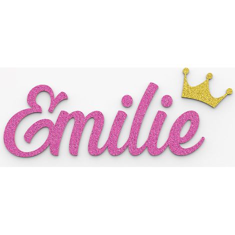 Plaque de porte prénom à personnaliser couleur rose à paillettes - Décoration porte de chambre, anniversaire, naissance - 4 à 6 lettres (1/5)