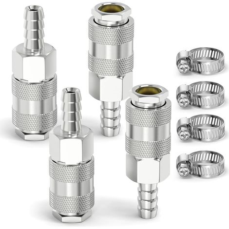 4 PIÈCES Raccord rapide pneumatique 3-en-1 femelle à tuyau d'air à ergot 6mm pour compresseur outils à air circuits pneumatiques (1/5)