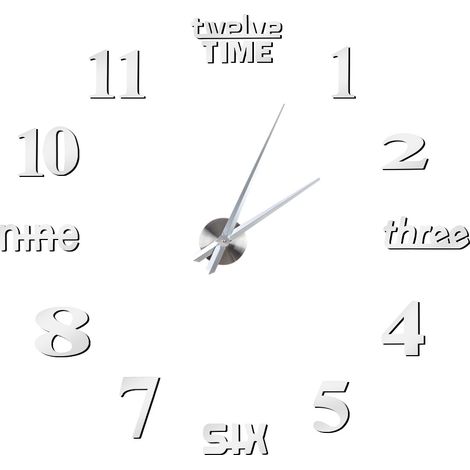 Horloge Murale 3D Sans Cadre Autocollant Miroir Silencieux Pour Décoration Maison Bureau École Lot De 12 Pièces (1/5)