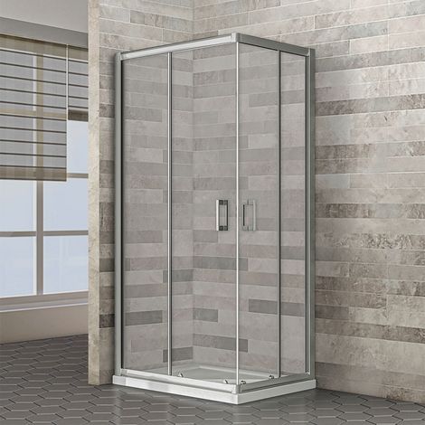 Feridras Box Doccia 80x80 90x70 2 Ante Semicircolare Scorrevole Cristallo Bagno - Dimensioni: 90 x 70 x 185 cm (1/5)