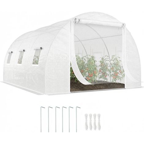 Au jardin, protégez vos plantes avec cette serre tunnel, porte zippée et fenêtres à maille (1/5)