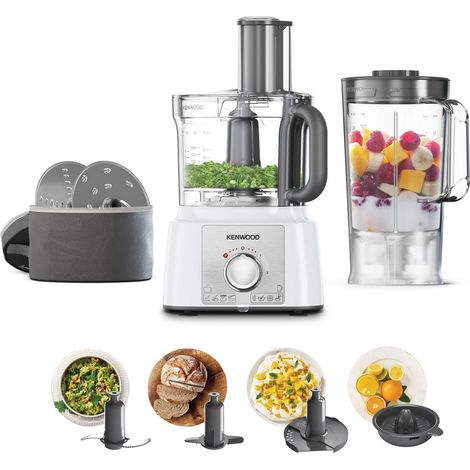 Robot multifonction - KENWOOD - MultiPro Express FDP65.450WH - 1000 W - 3 L - 2 vitesses - Blender 1,5 L - Blanc
