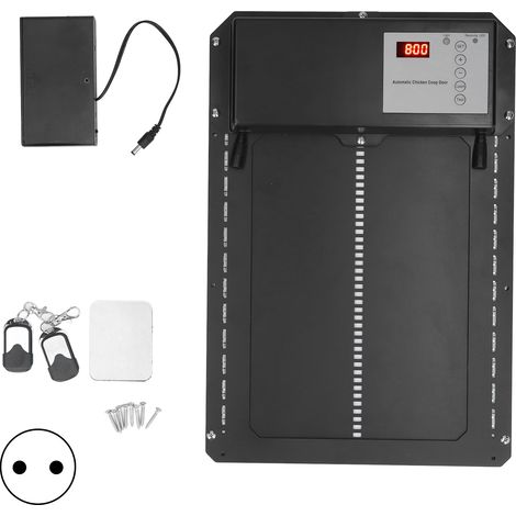 Poulailler automatique étanche ouverture porte avec capteur lumineux et minuterie 100‑240V prise UE (1/5)