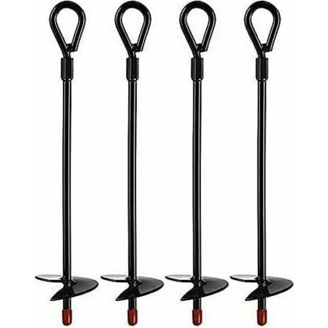 Piquet de terre,Ancres au Sol , ancrages de terre robustes pour Tarières de 5 Pouces, Ancrage au sol Ensembles pour tentes, auvents, abris, Trampolines et balançoires (4 pcs)