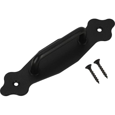Maniglia per mobili, cassetti e ante, stile retrò, nera, 15,5 cm. (1/5)