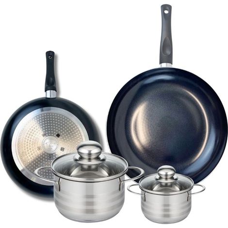 Ensemble de 2 Poêles de cuisson 24 et 28 cm et 2 faitouts 12 et 16 cm Elo Prima Brillant (1/5)