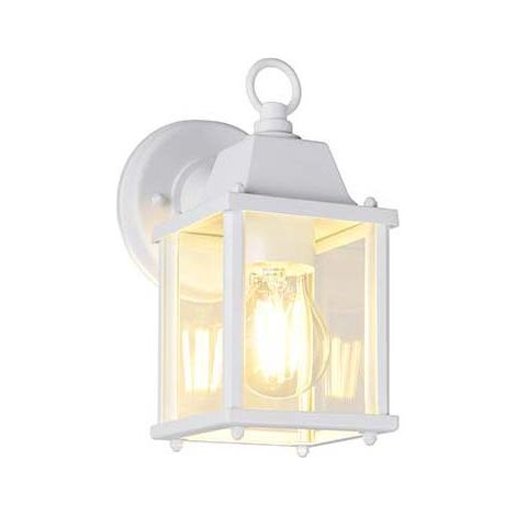 Applique d'extérieur lanterne lampe de porte d'entrée aluminium blanc éclairage de jardin lampe de façade 22,5 cm (1/5)