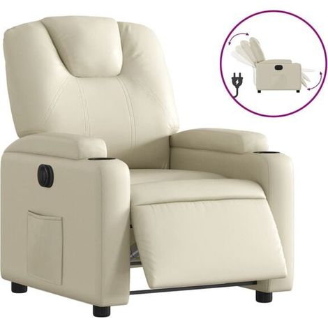 Fauteuil inclinable électrique en similicuir beige (1/5)