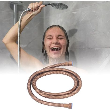 Tuyau de douche - COCOSITY - Flexible - Inox durable - Bouchon cuivre haute résistance - Or rose (1/5)