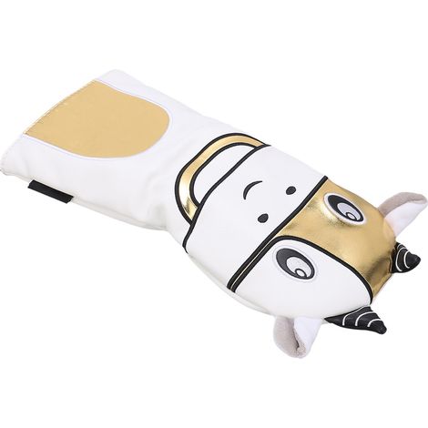 Housse de tête de club de golf, driver, motif dessin animé, en PU imperméable avec intérieur en peluche, pour l'entraînement et la compétition, couleur or. (1/5)