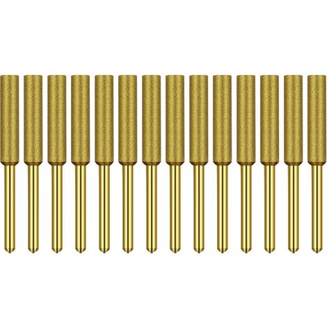 Affûteuse de tronçonneuse 12 pièces roues d'affûtage de diamant de titane, accessoires de chaîne d'affûteuse de chaîne d'huile Or 4.8mm