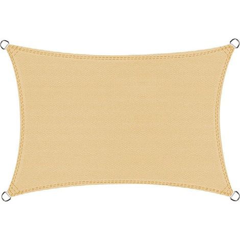 Rechteckiges Sonnensegel 3x4m, 95% UV-Schutz, für Terrasse, Garten, Balkon, Außenbereich, Farbe Sand (1/5)