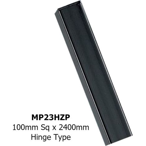Square Flat Top Concrete-In Posts, Hinge - Solid Steel - L10 x W10 x H240 cm - Electro Galvanised/Black Powder Coated