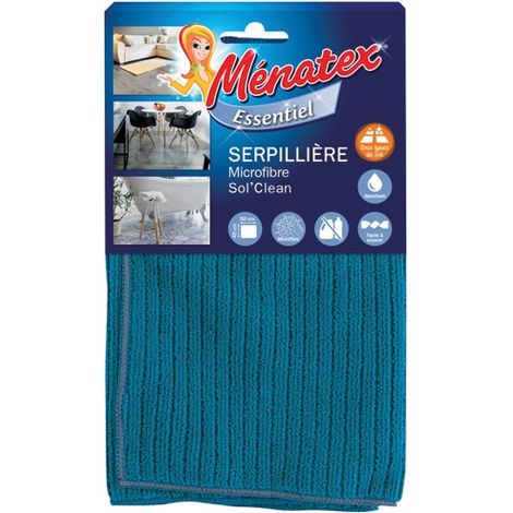 Chiffon microfibre absorbant 45x50cm – Efficace sur sols irréguliers – Utilisation humide sans détergent – Écologique et dégraissant – Menatex