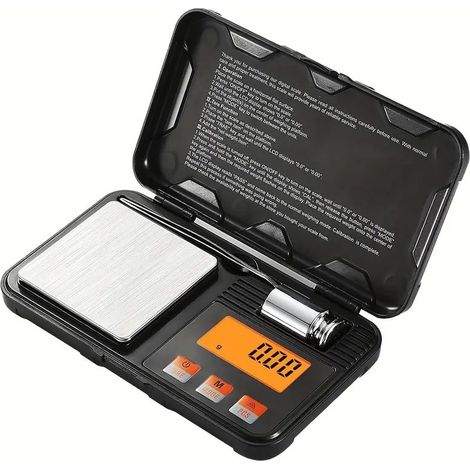 Balance électronique numérique avec pince à épiler, écran LCD rétroéclairé, poids d'étalonnage de 50 g, précision de 200 g/0,01 g.-AquaForge