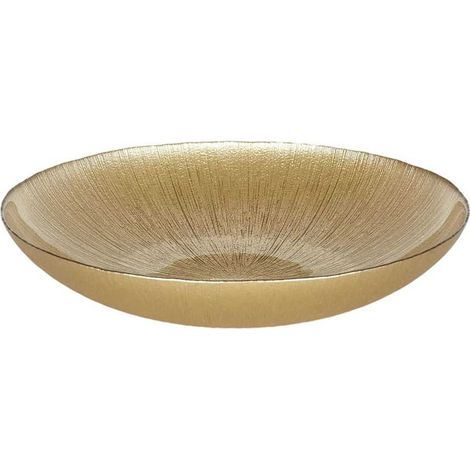Plat Creux en Verre Doré Ø30cm